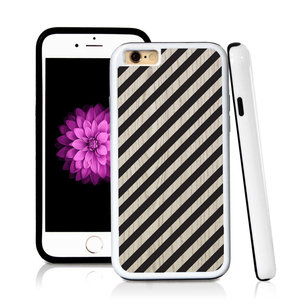 iPhone 6 case Stripe angle in Light Wood Texture with hard plastic & rubber protective cover