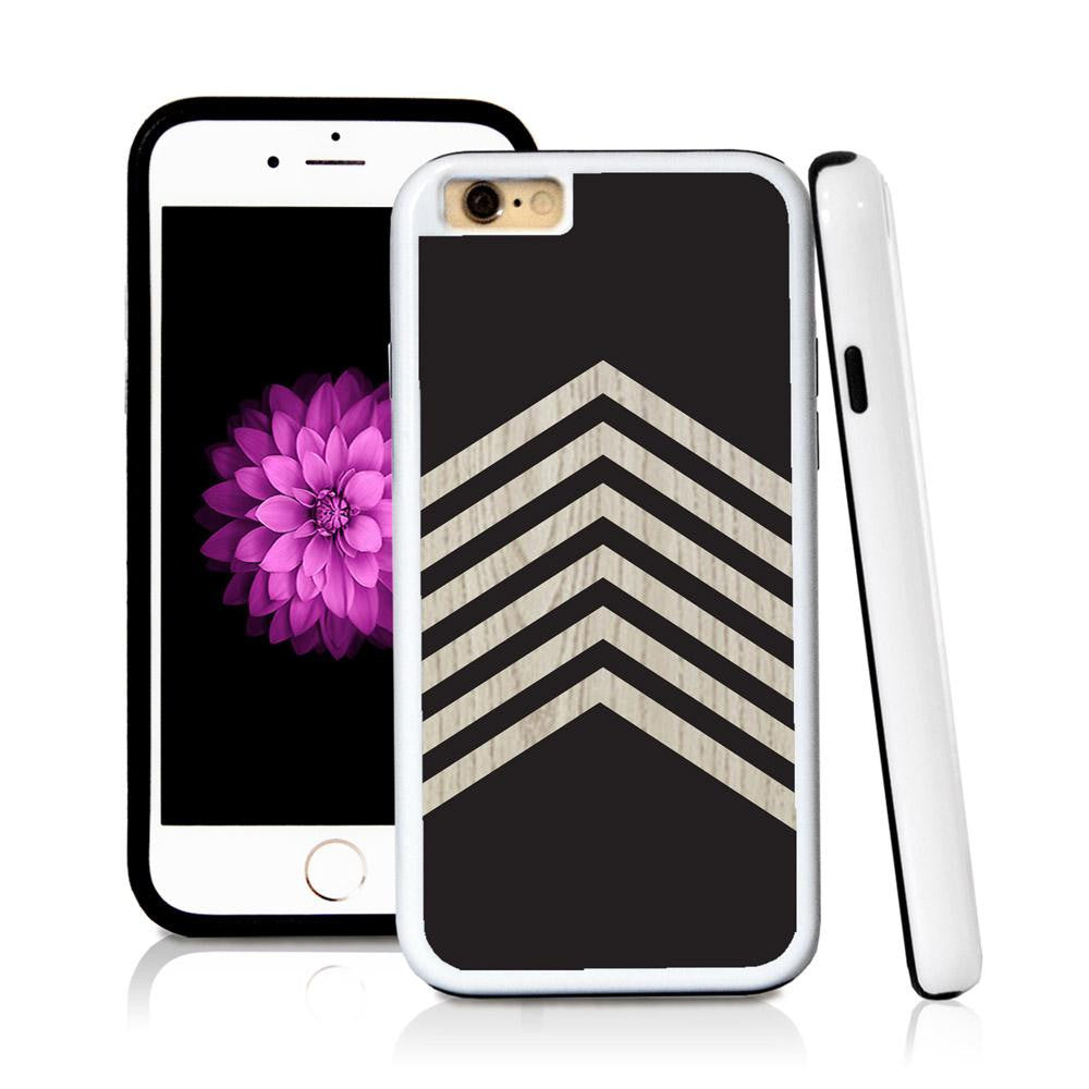 iPhone 6 case Stripes six negative color in Light Wood Texture with hard plastic & rubber protective cover