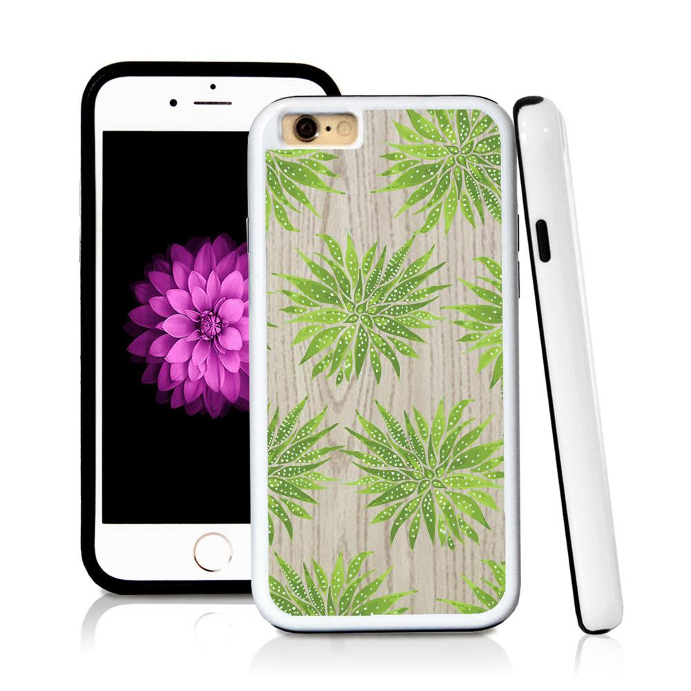 iPhone 6 case Succulent one in Light Wood Texture with hard plastic and rubber protective cover