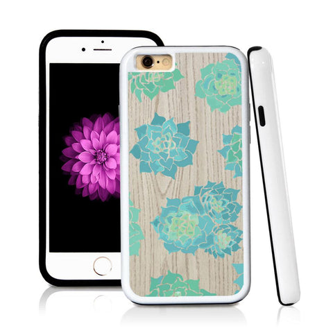 iPhone 6 case Succulent three in Light Wood Texture with hard plastic & rubber protective cover