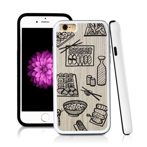 iPhone 6 case Sushi in Light Wood Texture with hard plastic and rubber protective cover