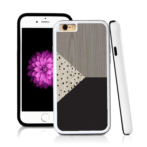 iPhone 6 case Three sections triangle left polka dots in Light Wood Texture with hard plastic and rubber protective cover