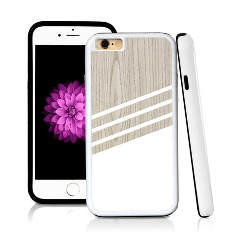 iPhone 6 case Three stripes bottom half in Light Wood Texture with hard plastic & rubber protective cover