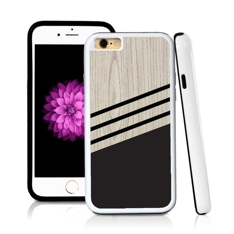 iPhone 6 case Three stripes bottom half in Light Wood Texture with hard plastic and rubber protective cover