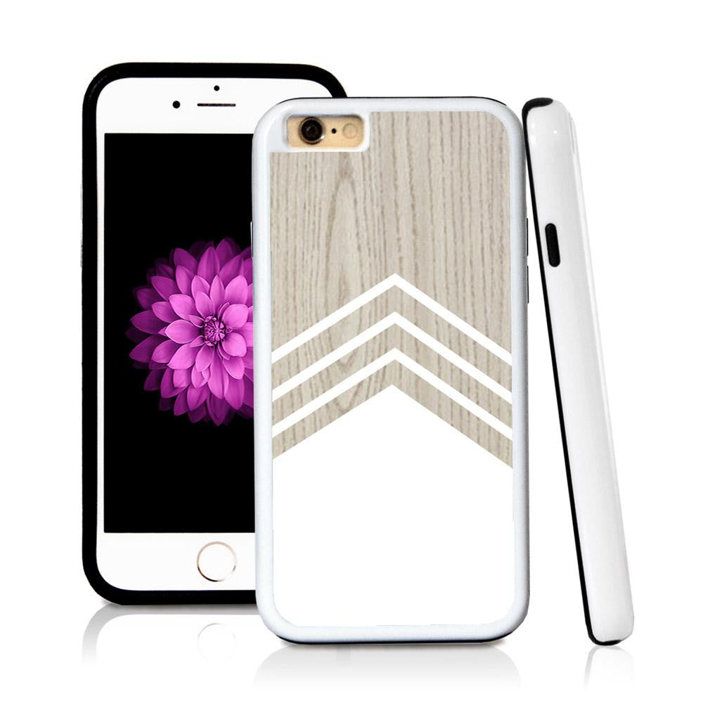 iPhone 6 case Three stripe triangle bottom in Light Wood Texture with hard plastic & rubber protective cover