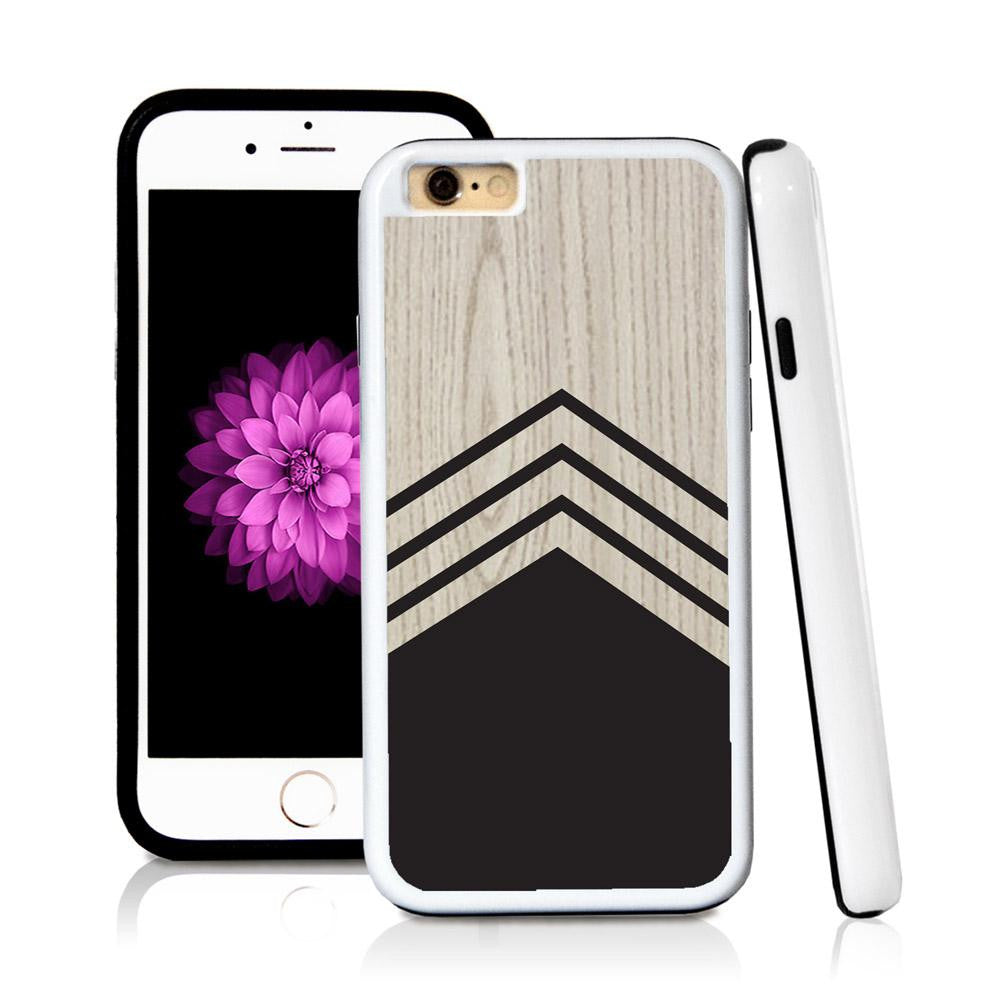 iPhone 6 case Three stripe triangle bottom in Light Wood Texture with hard plastic and rubber protective cover