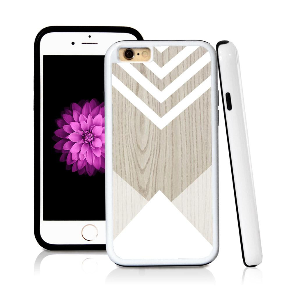 iPhone 6 case Triangle bottom stripes top in Light Wood Texture with hard plastic & rubber protective cover