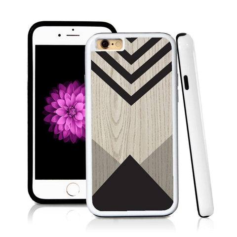 iPhone 6 case Triangle bottom stripes top in Light Wood Texture with hard plastic and rubber protective cover