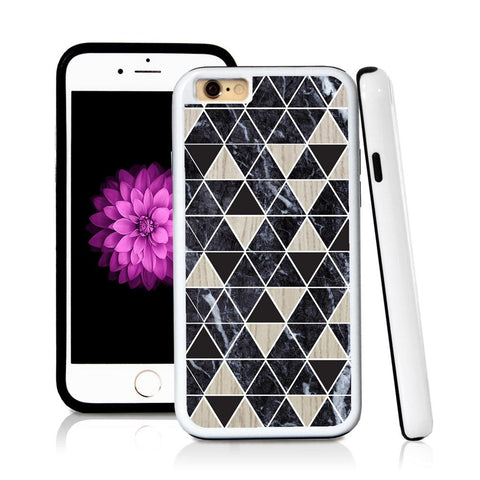 iPhone 6 case Triangle grid pattern in Light Wood Texture with hard plastic and rubber protective cover