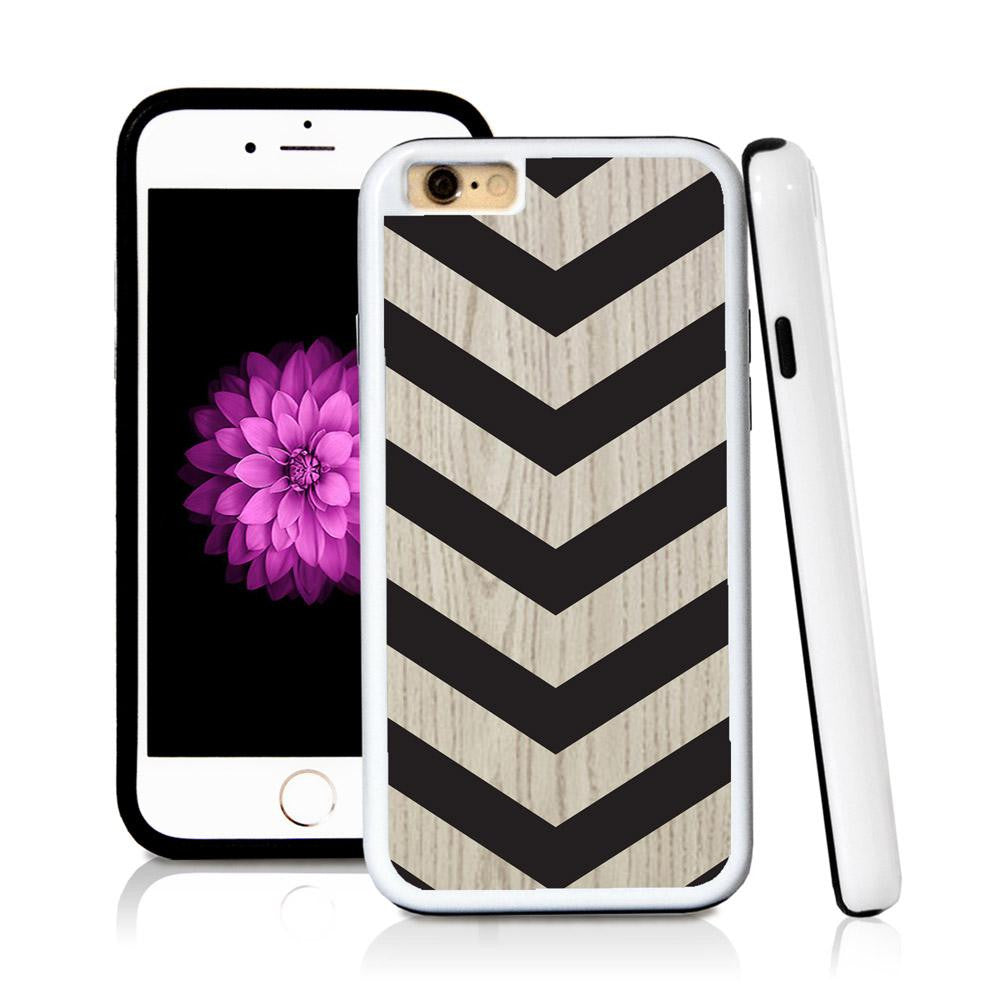 iPhone 6 case V stripe seven in Light Wood Texture with hard plastic and rubber protective cover