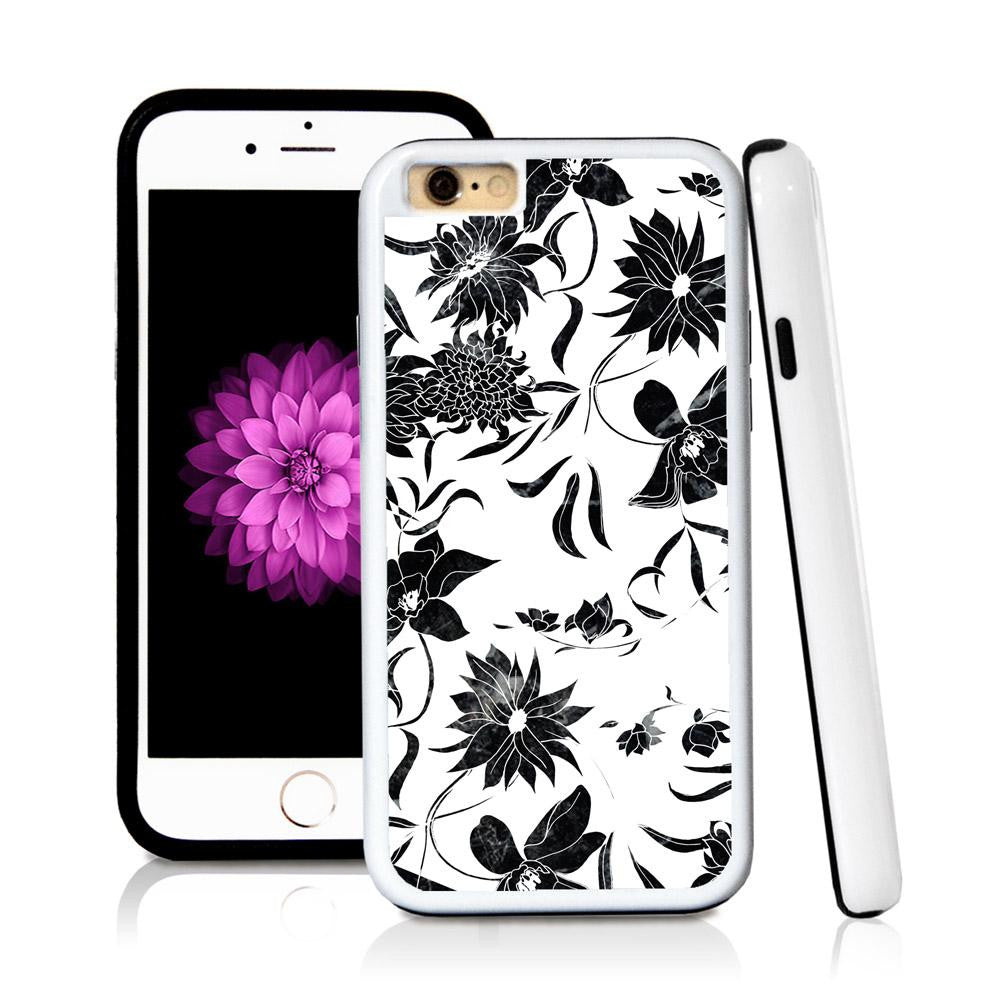 iPhone 6 case Botanical flowers in Royal Blue with hard plastic & rubber protective cover