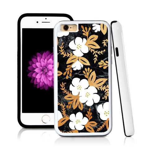 iPhone 6 case Botanical flowers gold white cute in Royal Blue with hard plastic & rubber protective cover