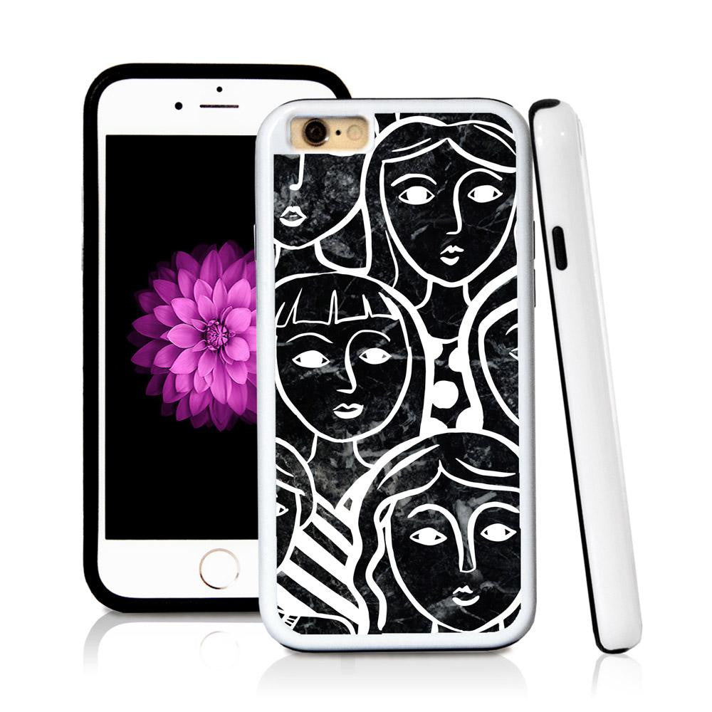 iPhone 6 case Face illustrations in Royal Blue with hard plastic & rubber protective cover