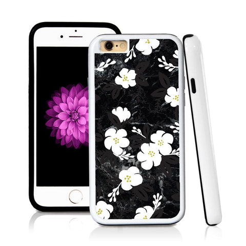 iPhone 6 case Flower cartoony painted in Royal Blue with hard plastic & rubber protective cover