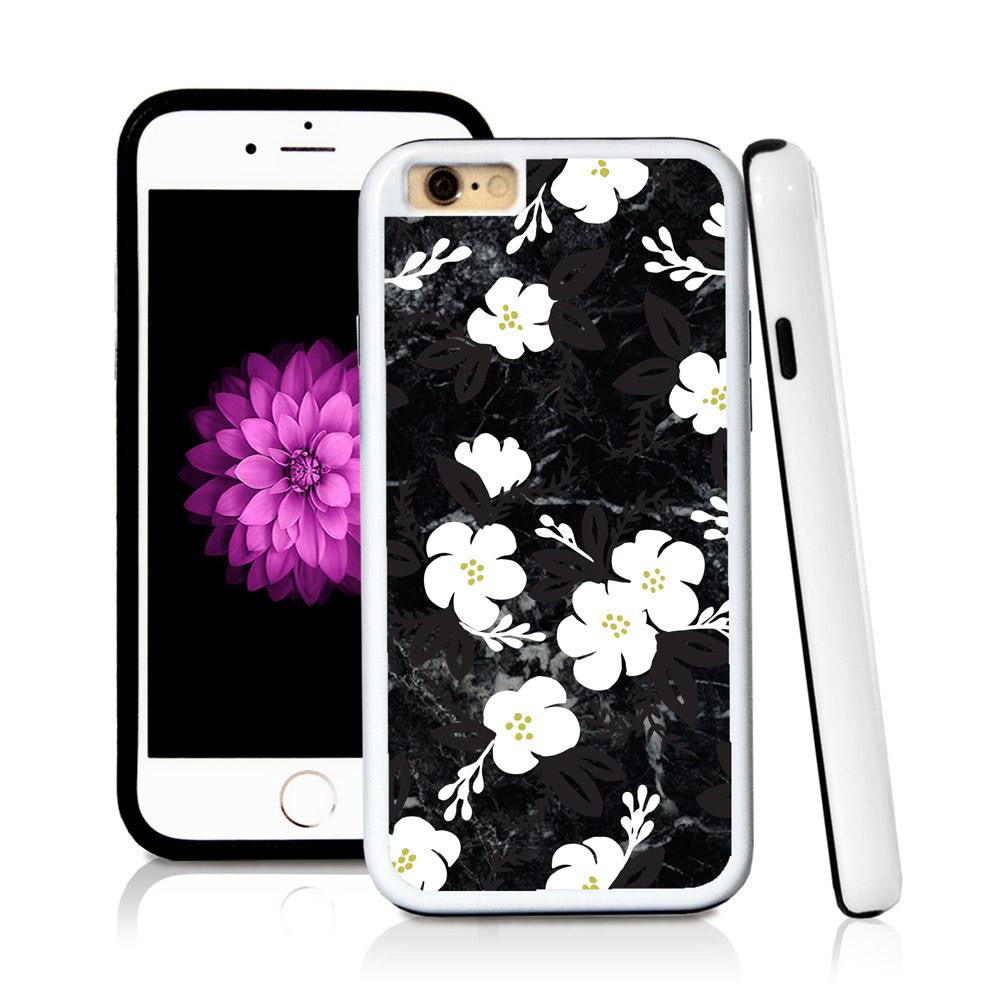 iPhone 6 case Flower cartoony painted in Royal Blue with hard plastic and rubber protective cover