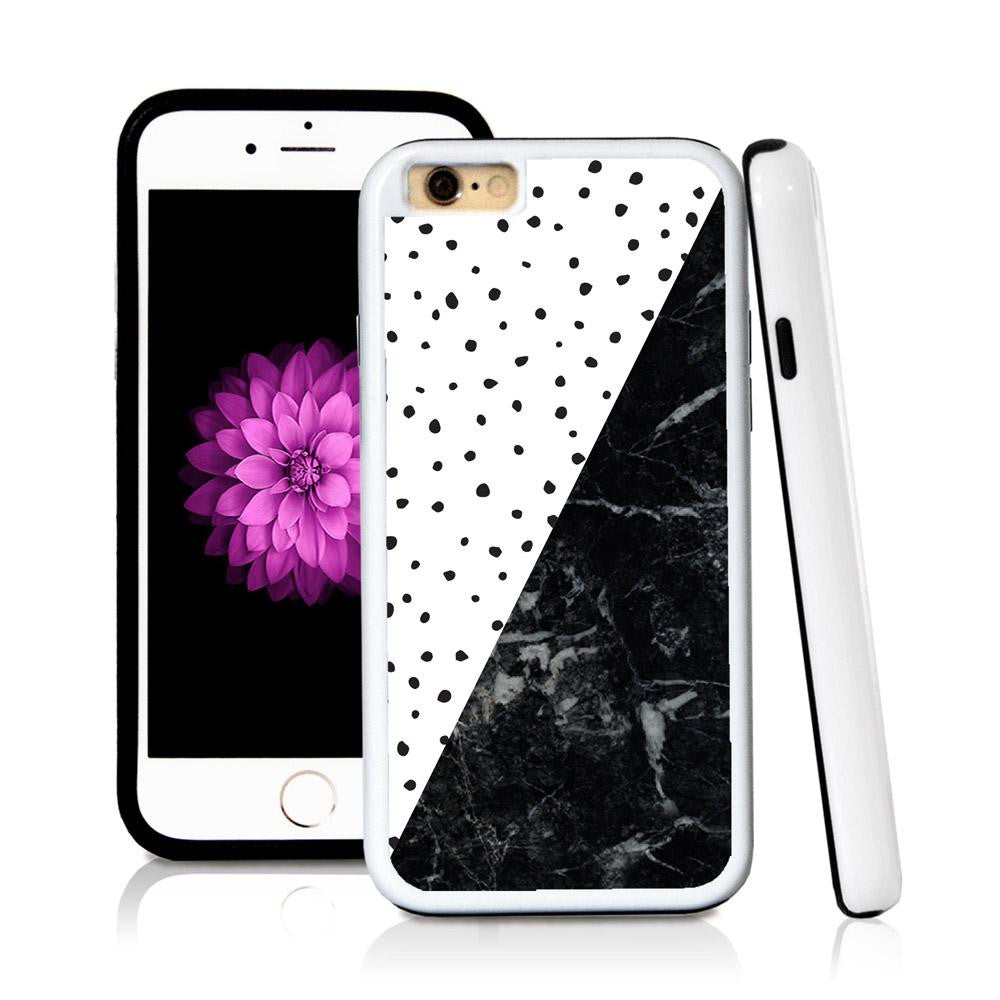 iPhone 6 case Split screen polka dot white in Royal Blue with hard plastic & rubber protective cover