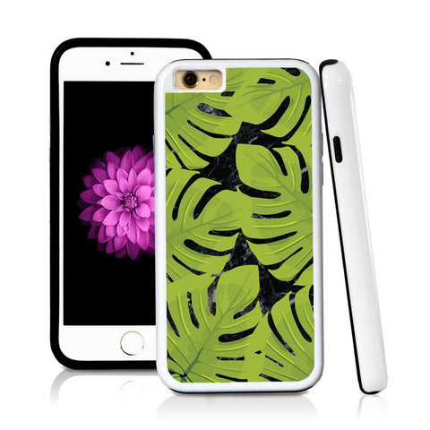 iPhone 6 case Tropical leaves green wide in Royal Blue with hard plastic & rubber protective cover