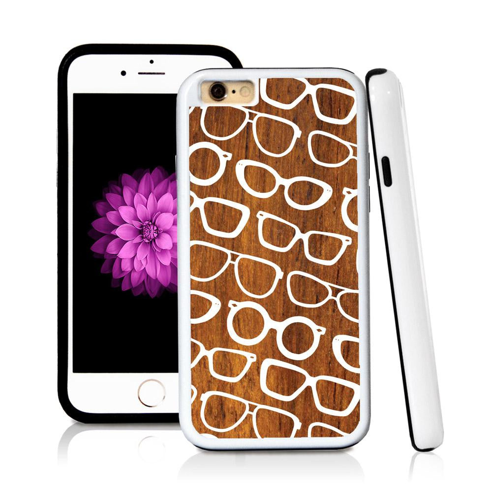 iPhone 6 case Sunglass pattern in Wood Texture with hard plastic & rubber protective cover