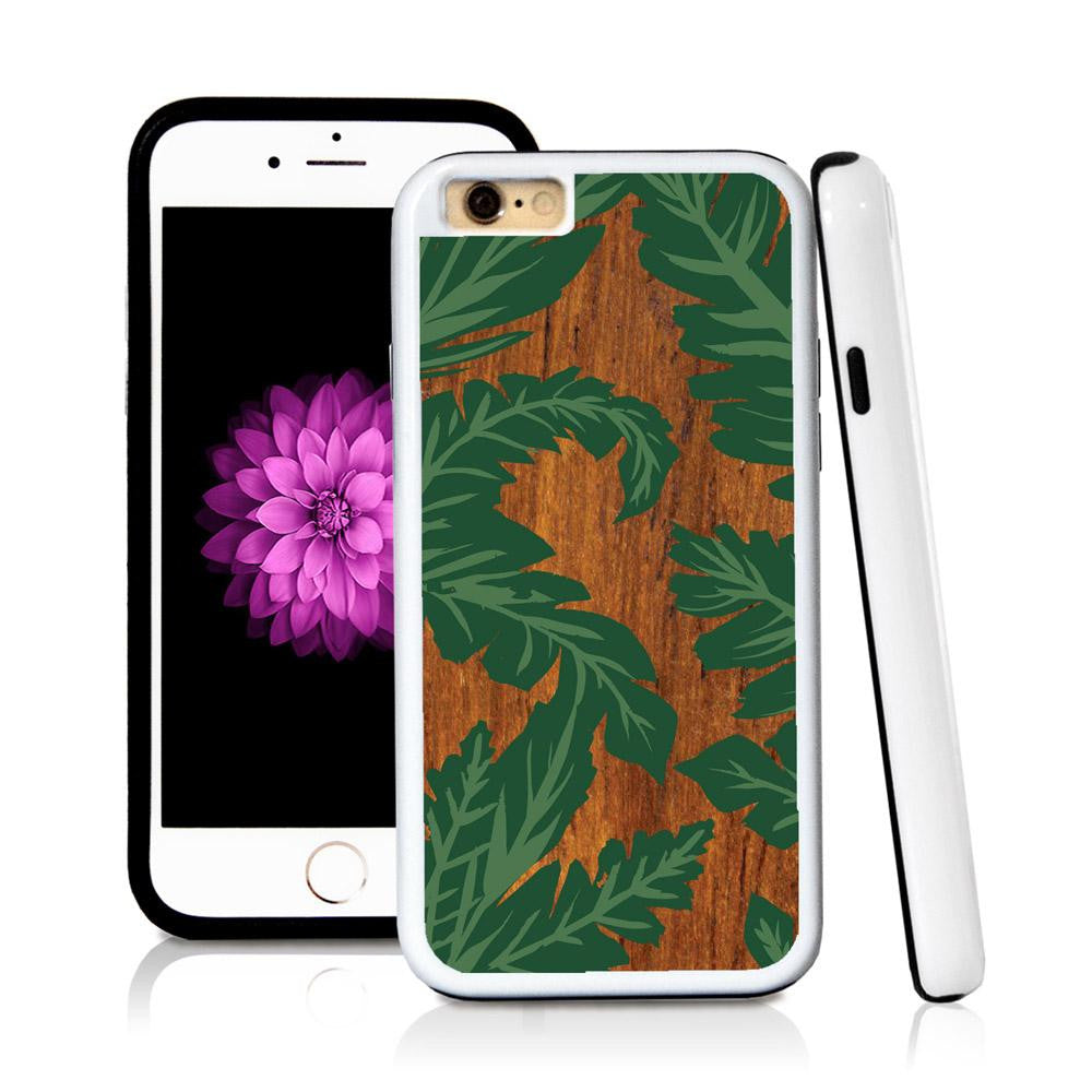 iPhone 6 case Palm leaves green in Wood Texture with hard plastic and rubber protective cover