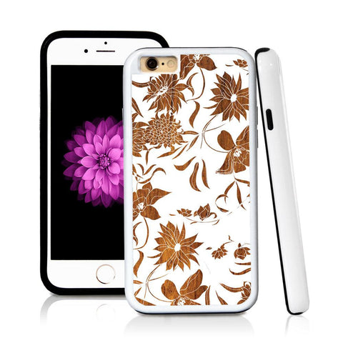 iPhone 6 case Botanical flowers in Wood Texture with hard plastic & rubber protective cover