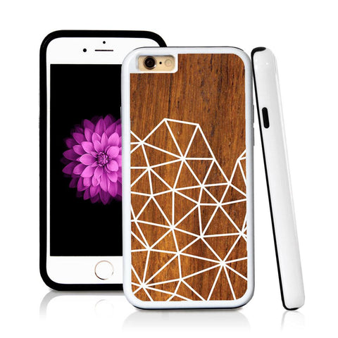 iPhone 6 case Abstract lines bottom half page in Wood Texture with hard plastic & rubber protective cover