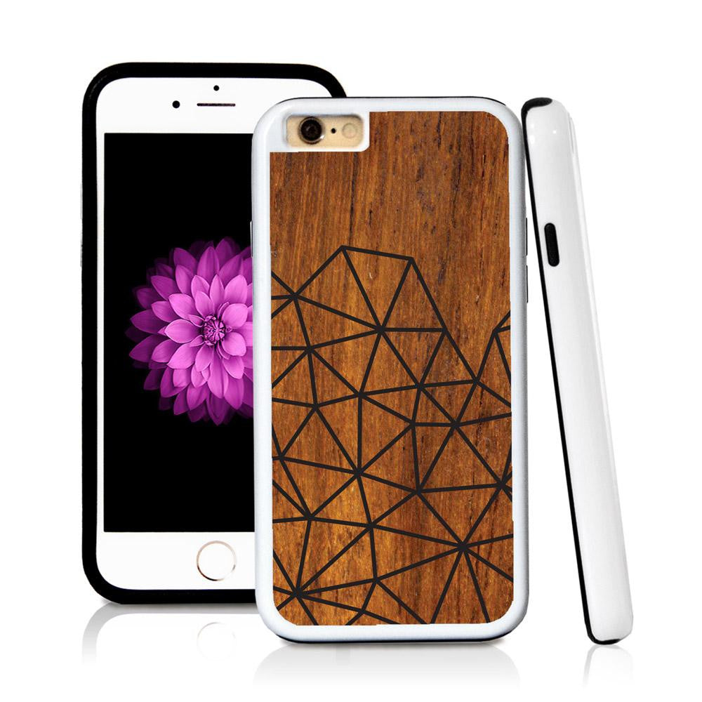 iPhone 6 case Abstract lines bottom half page in Wood Texture with hard plastic and rubber protective cover