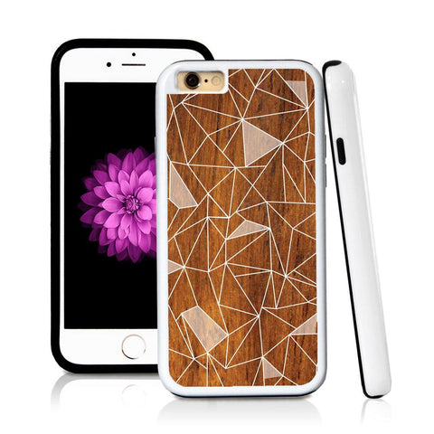 iPhone 6 case Abstract lines with solid colors in Wood Texture with hard plastic & rubber protective cover