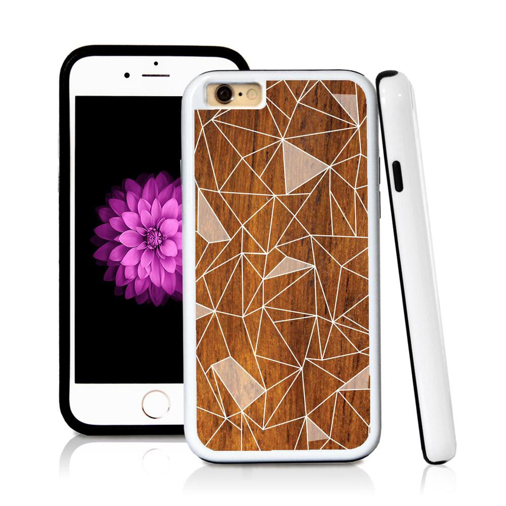 iPhone 6 case Abstract lines with solid colors in Wood Texture with hard plastic and rubber protective cover