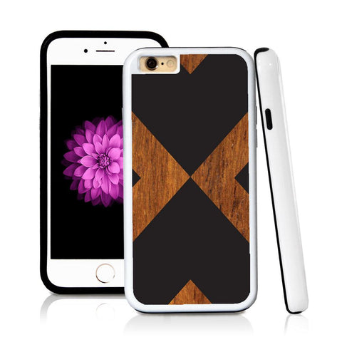 iPhone 6 case Abstract x in Wood Texture with hard plastic and rubber protective cover