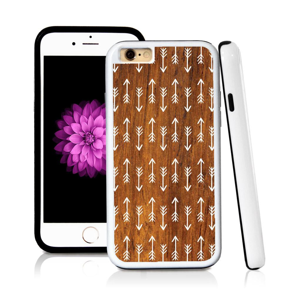 iPhone 6 case Arrow pattern in Wood Texture with hard plastic & rubber protective cover