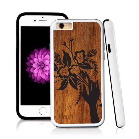 iPhone 6 case Boquette illustration in Wood Texture with hard plastic and rubber protective cover