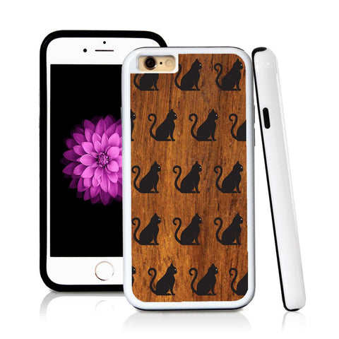 iPhone 6 case Cat sitting in Wood Texture with hard plastic & rubber protective cover