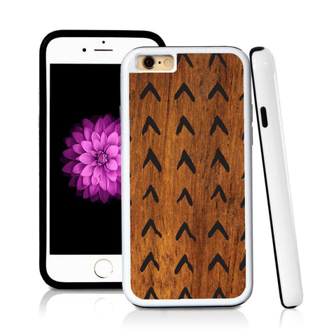 iPhone 6 case Chevron large pattern in Wood Texture with hard plastic and rubber protective cover