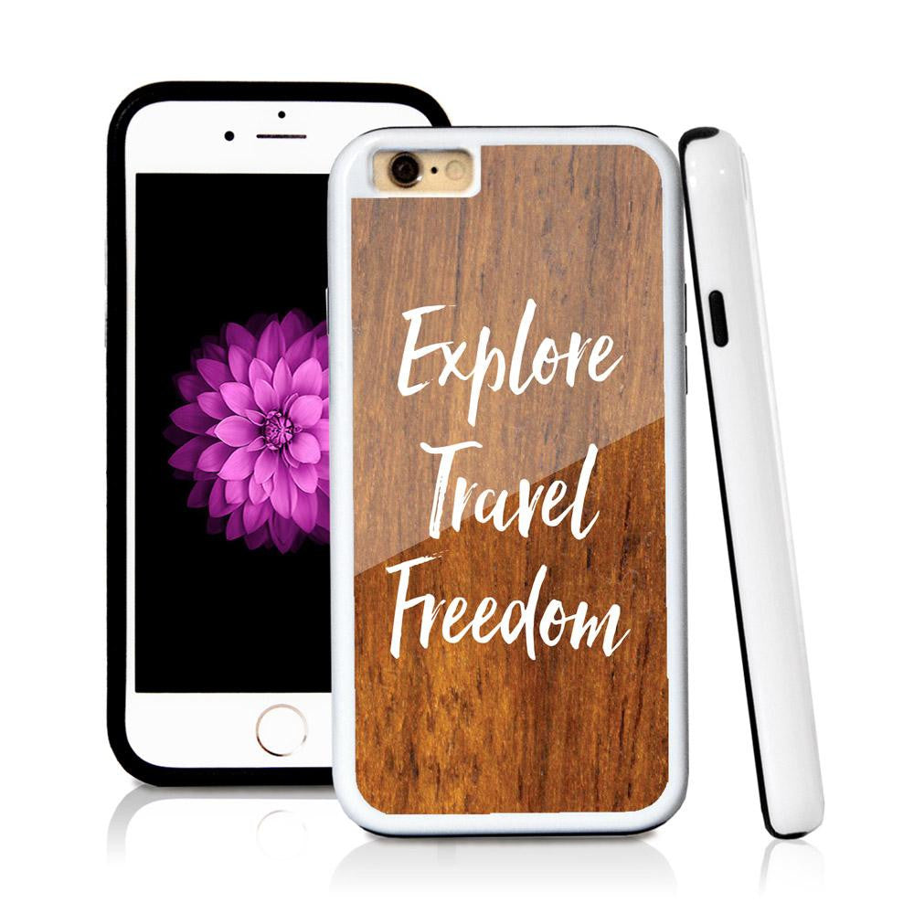 iPhone 6 case Explore travel freedom in Wood Texture with hard plastic & rubber protective cover