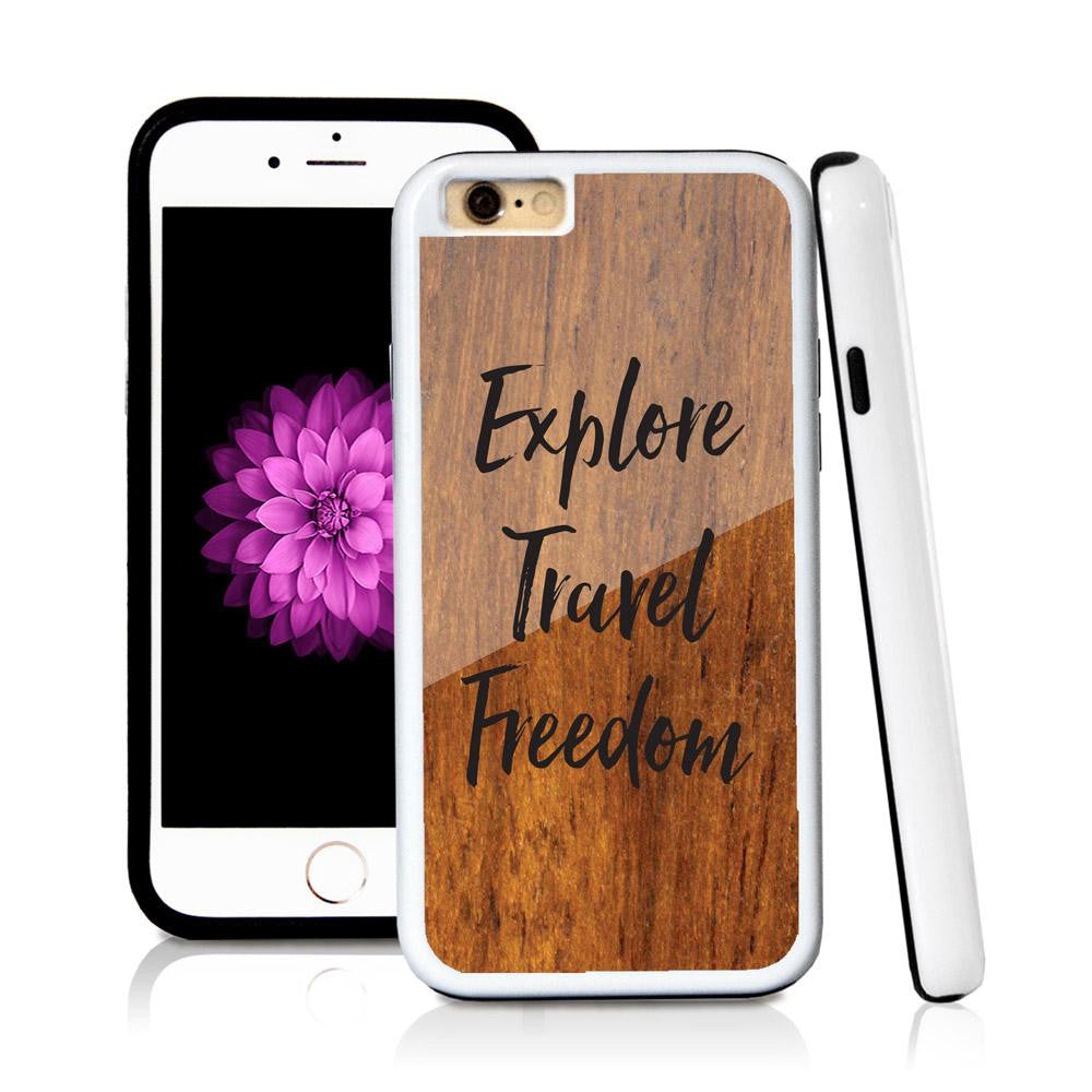 iPhone 6 case Explore travel freedom in Wood Texture with hard plastic and rubber protective cover