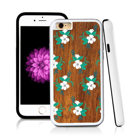 iPhone 6 case Flower cluster illustrations in Wood Texture with hard plastic & rubber protective cover