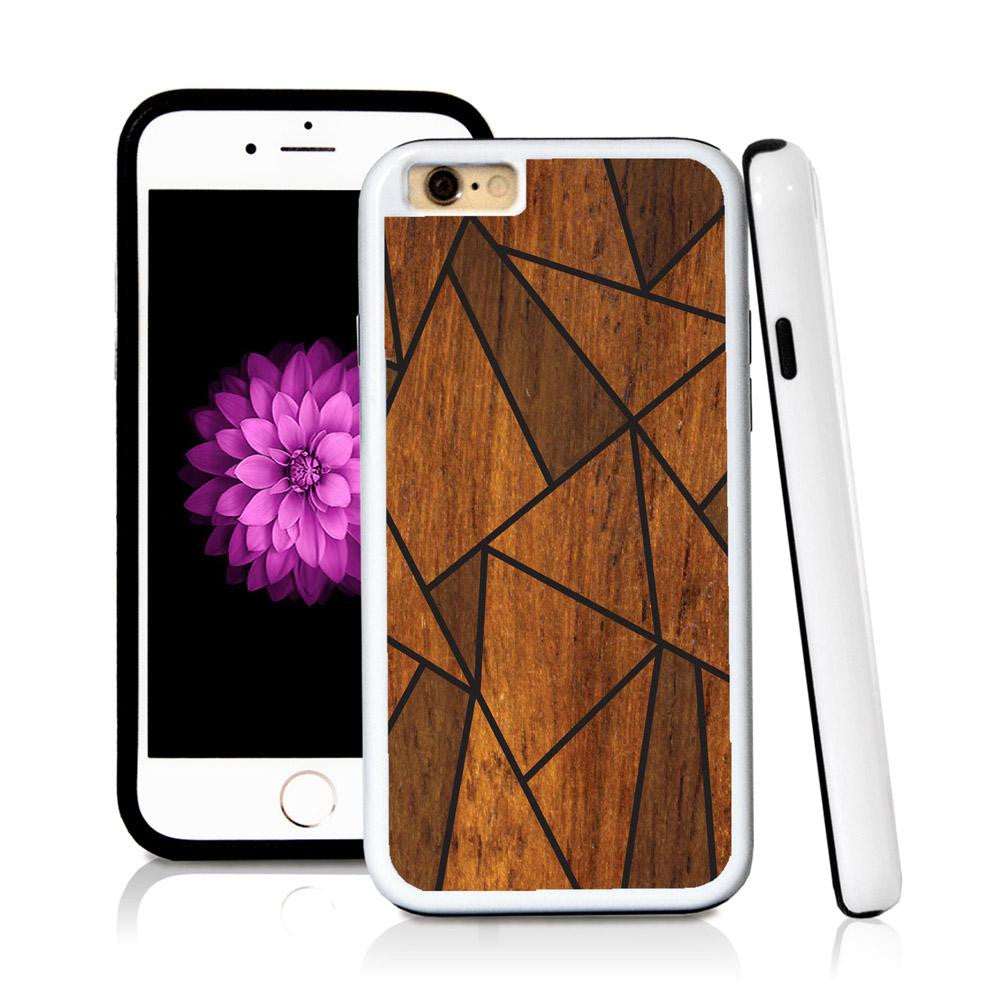 iPhone 6 case Geometric shapes in Wood Texture with hard plastic and rubber protective cover