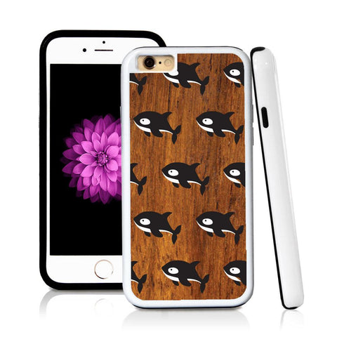 iPhone 6 case Killer whales in Wood Texture with hard plastic and rubber protective cover