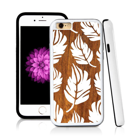 iPhone 6 case Large leaves in Wood Texture with hard plastic & rubber protective cover