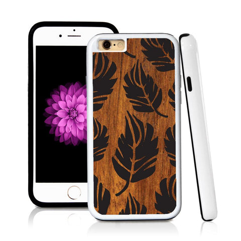 iPhone 6 case Large leaves in Wood Texture with hard plastic and rubber protective cover