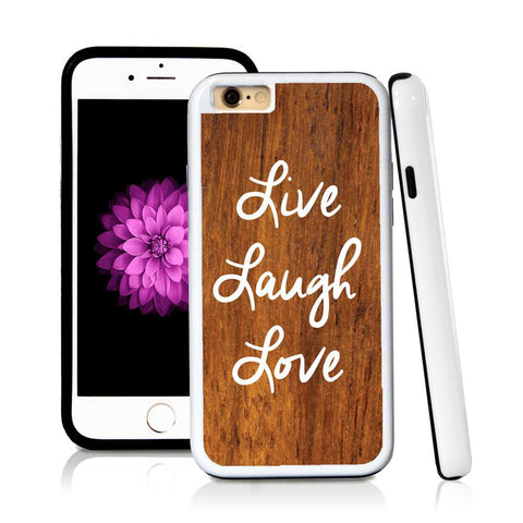 iPhone 6 case Live laugh love in Wood Texture with hard plastic & rubber protective cover