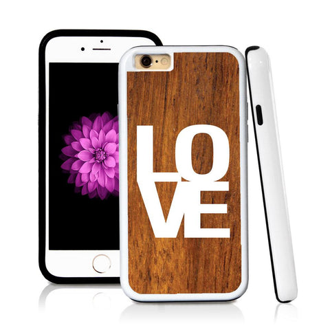 iPhone 6 case Love simple type helvetica in Wood Texture with hard plastic & rubber protective cover