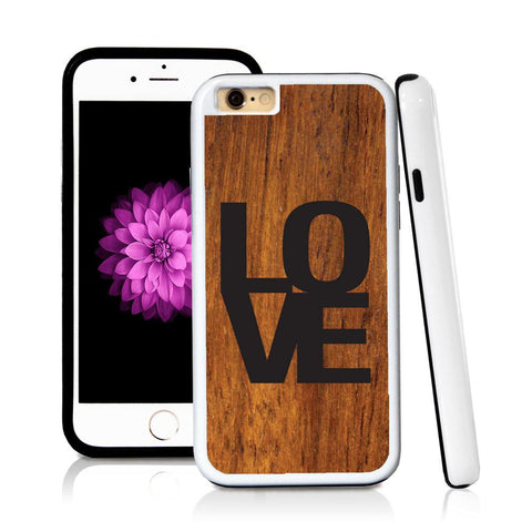 iPhone 6 case Love simple type helvetica in Wood Texture with hard plastic and rubber protective cover