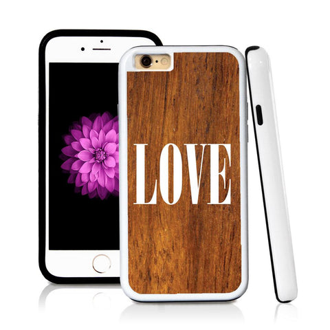 iPhone 6 case Love typography serif modern in Wood Texture with hard plastic & rubber protective cover