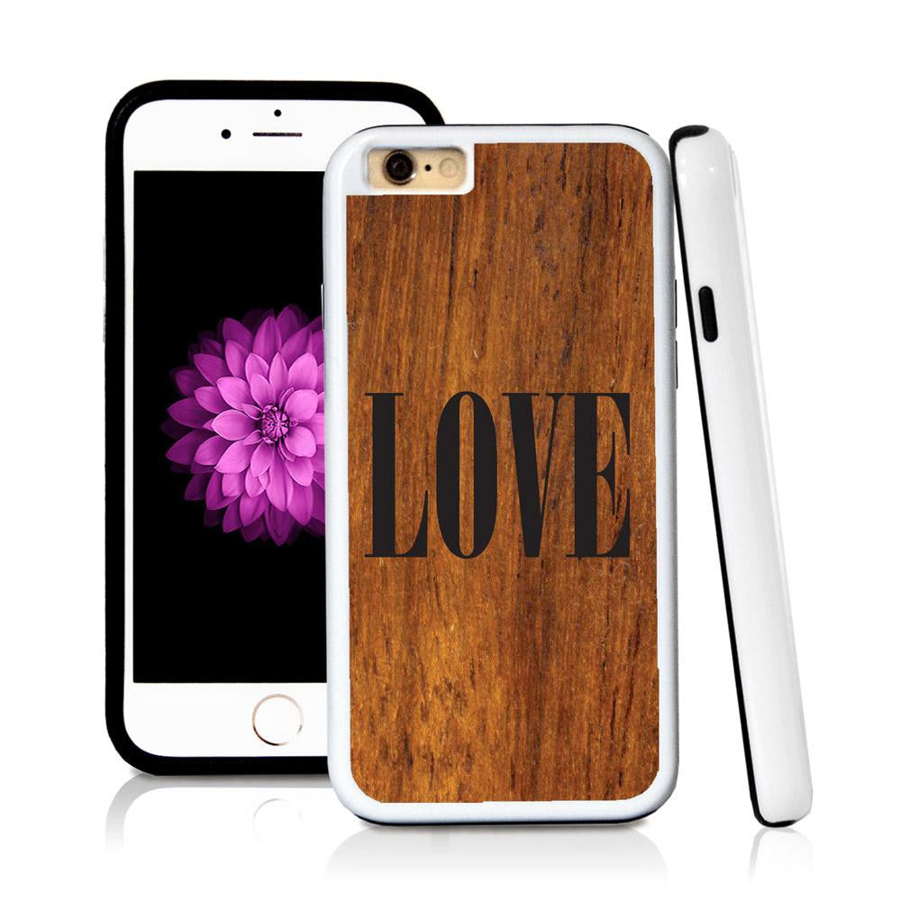 iPhone 6 case Love typography serif modern in Wood Texture with hard plastic and rubber protective cover