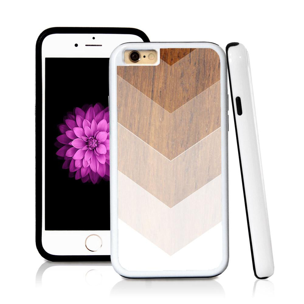 iPhone 6 case Ombre color white in Wood Texture with hard plastic & rubber protective cover