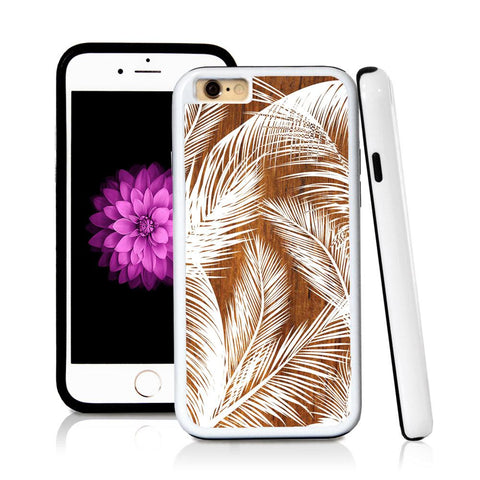 iPhone 6 case Palm leaves thin in Wood Texture with hard plastic & rubber protective cover