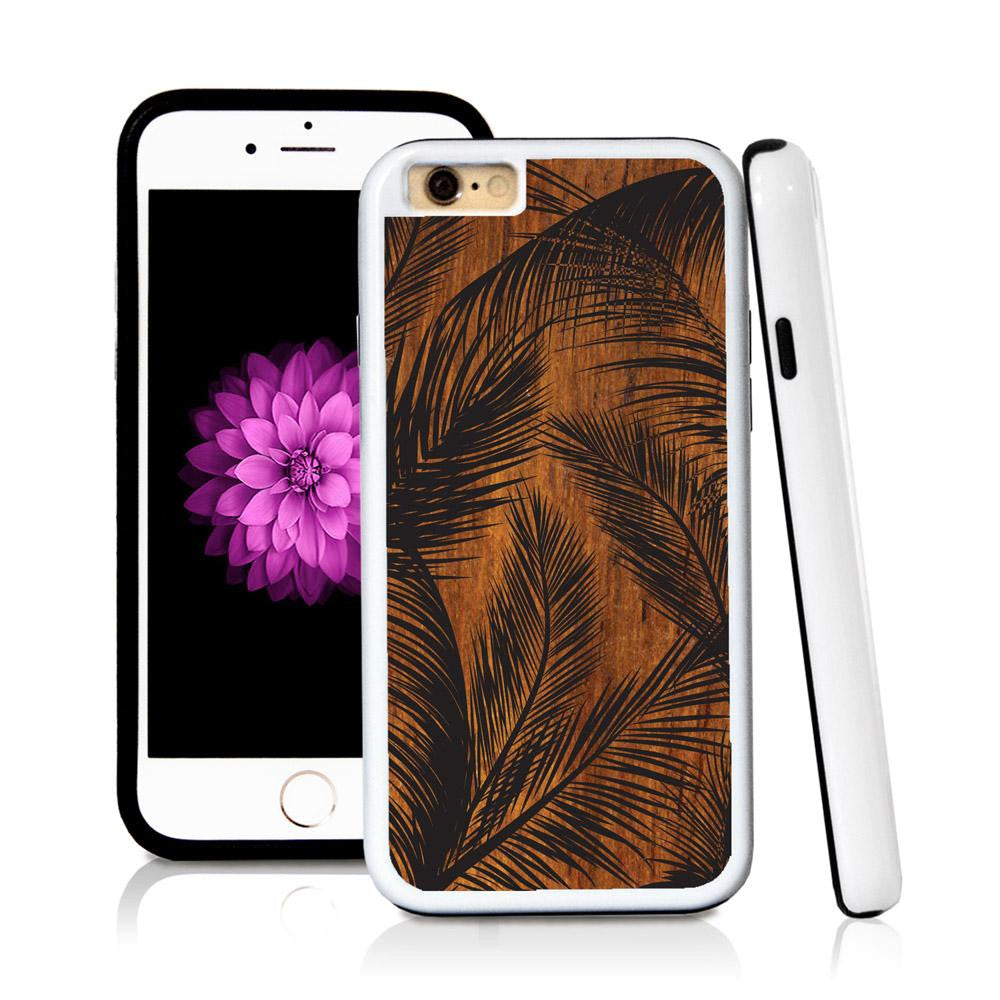 iPhone 6 case Palm leaves thin in Wood Texture with hard plastic and rubber protective cover