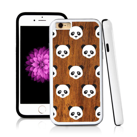 iPhone 6 case Pandas in Wood Texture with hard plastic & rubber protective cover