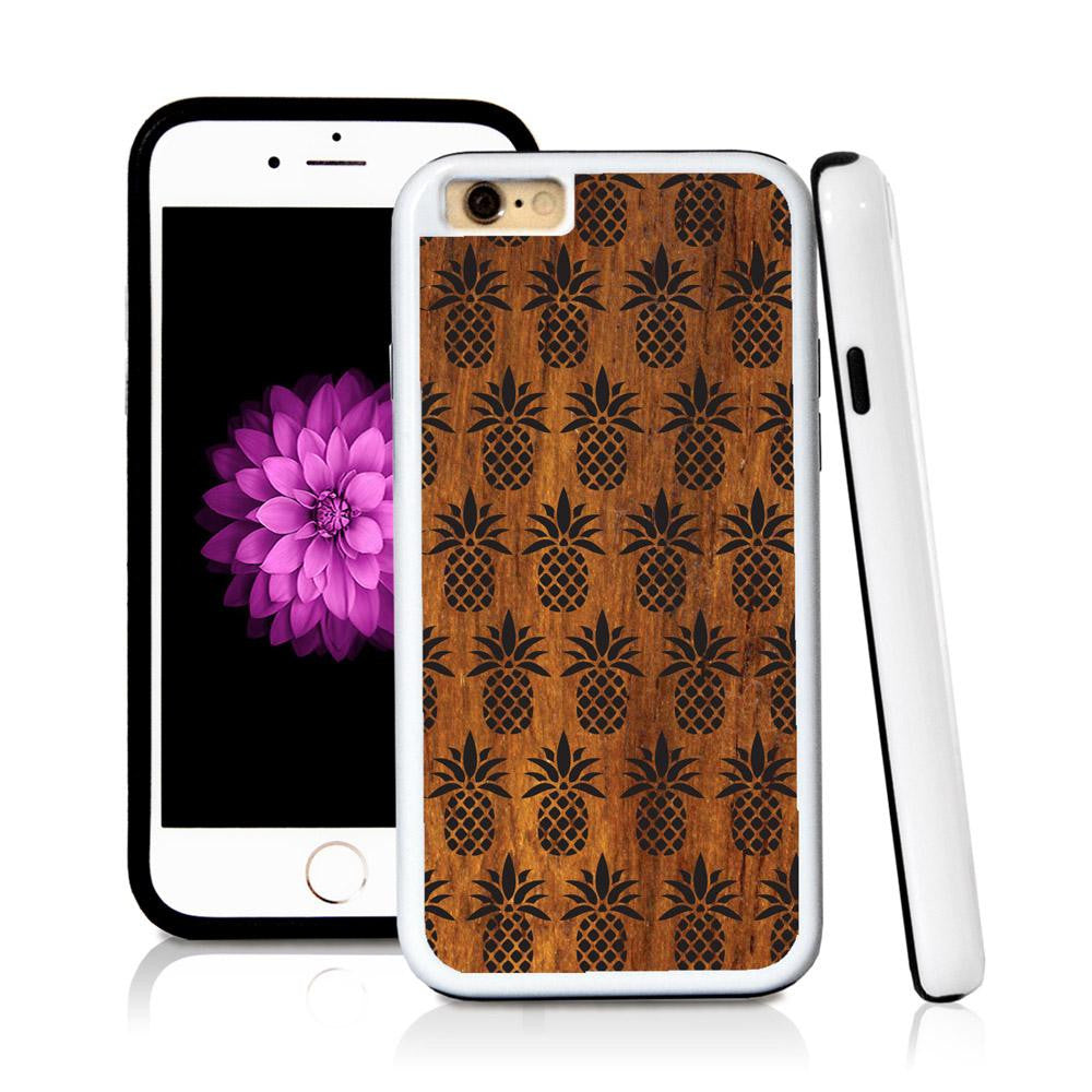 iPhone 6 case Pineapple pattern in Wood Texture with hard plastic and rubber protective cover